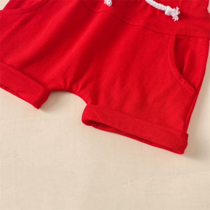 2pcs Baby Boy/Girl Independence Day Reversible Print T-shirt with Pant Set