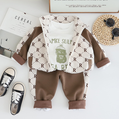 3pcs Baby Boy Long Sleeve Colour Blocking Casual Set