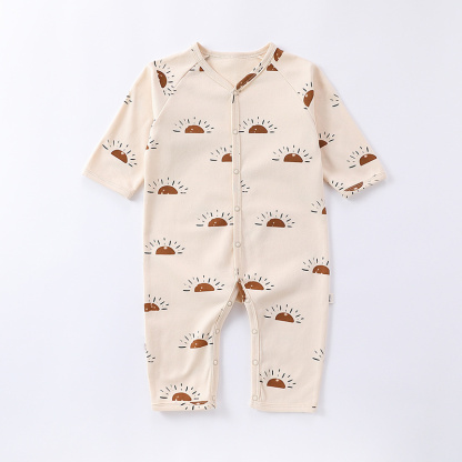 Baby Boy/Girl Cute Sun Coloured Stone Mushroom Long Sleeve Romper