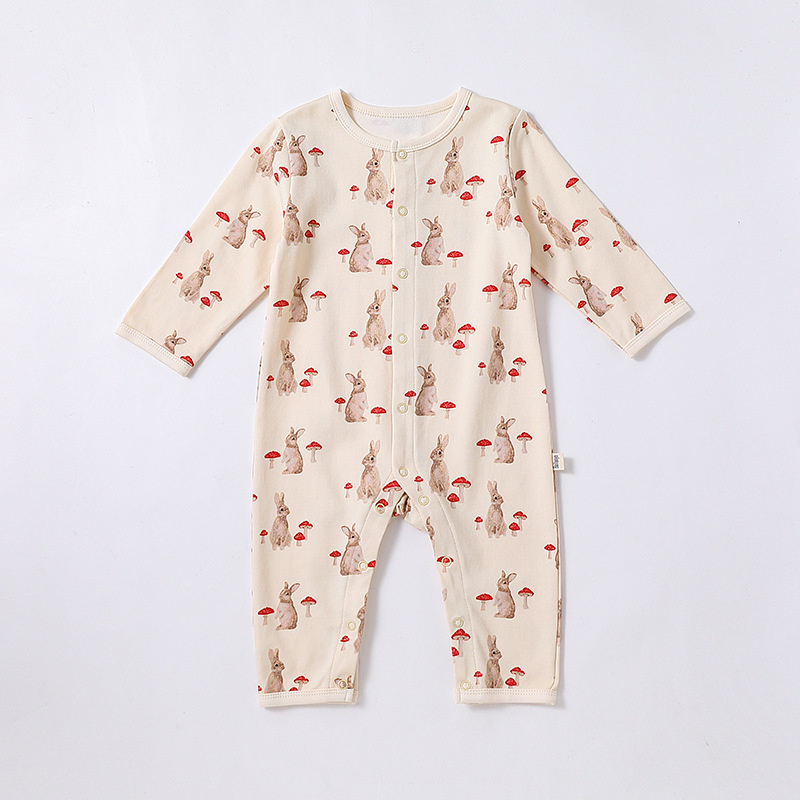Baby Boy Cute Fluff Bear Graphic Pocket Long Sleeve Romper-kissminis