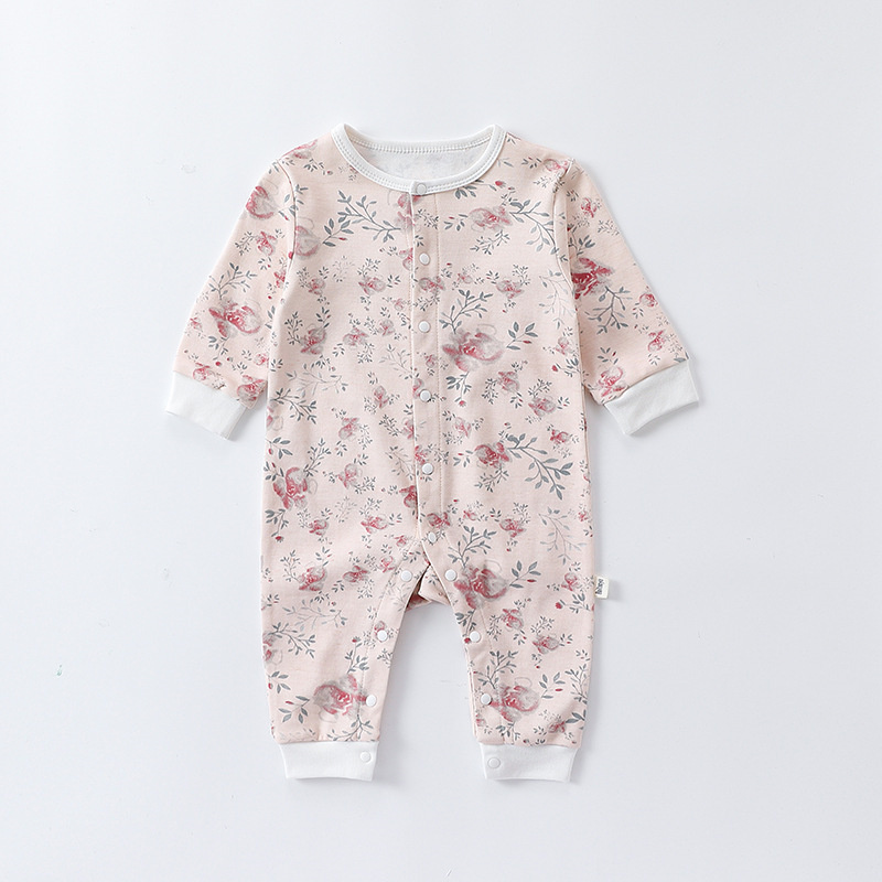 Baby Boy Cute Fluff Bear Graphic Pocket Long Sleeve Romper-kissminis