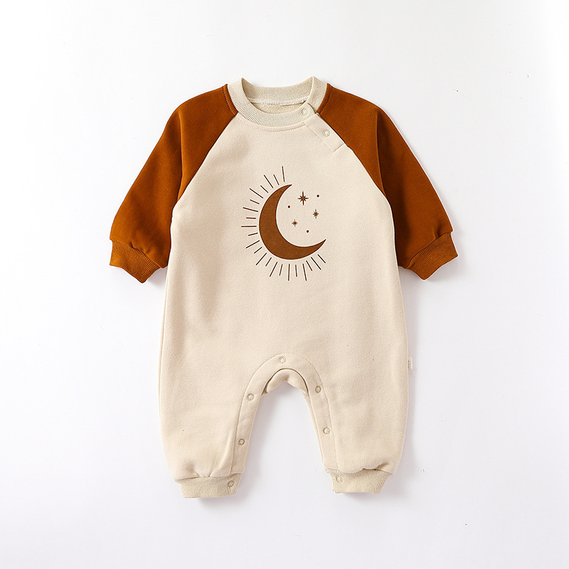 Baby Boy/Girl Cute Animal Puppy Moon Long Sleeve Romper