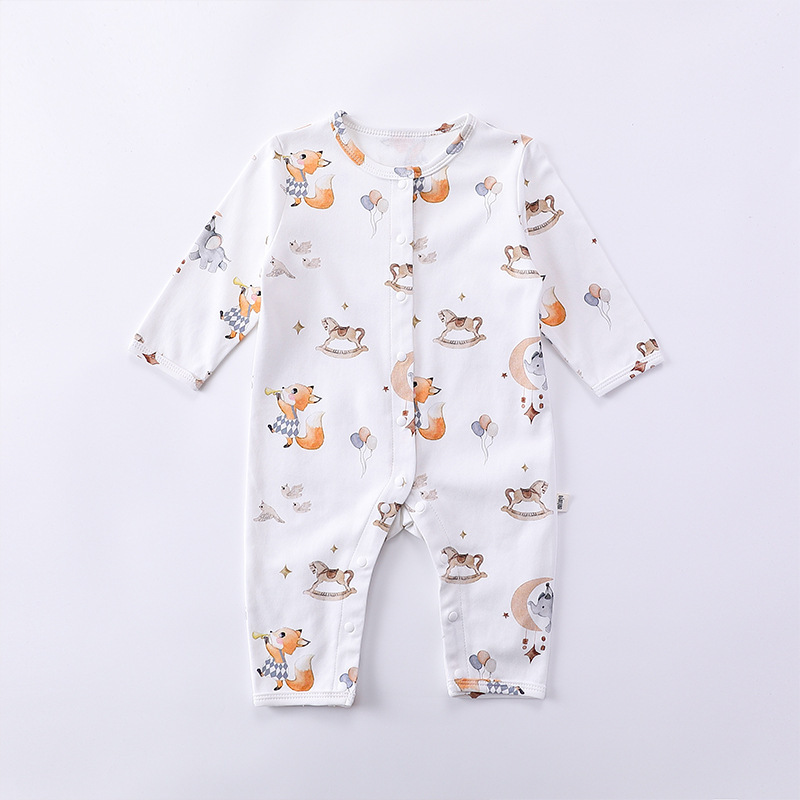 Baby Boy/Girl Mushroom Squirrelland Long Sleeve Romper