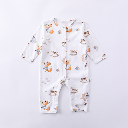 Baby Boy/Girl Mushroom Squirrelland Long Sleeve Romper
