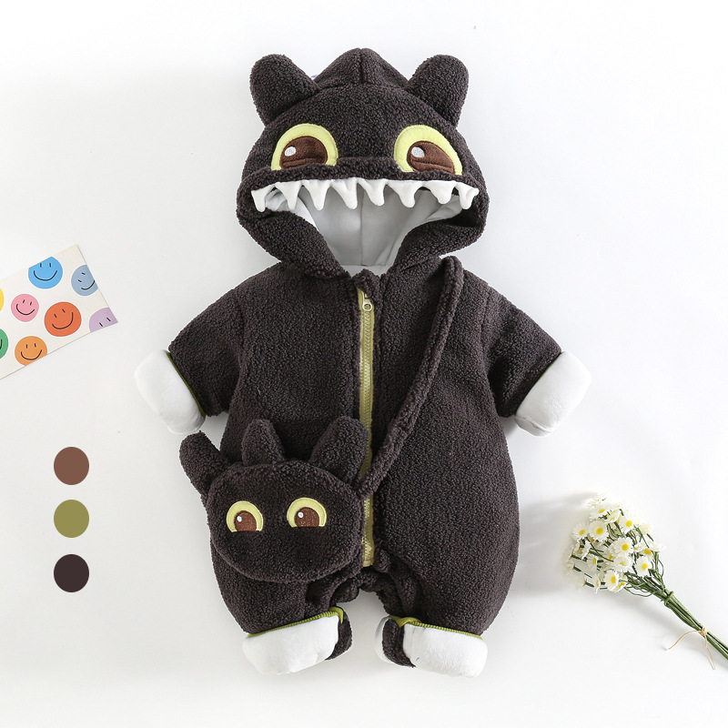 Baby Padded Monster Romper with Bag