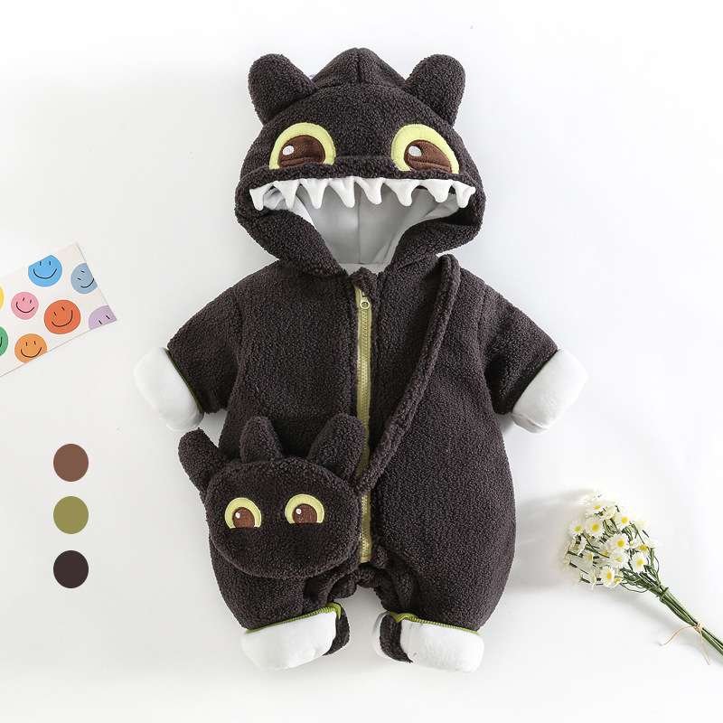 Baby Padded Monster Romper with Bag