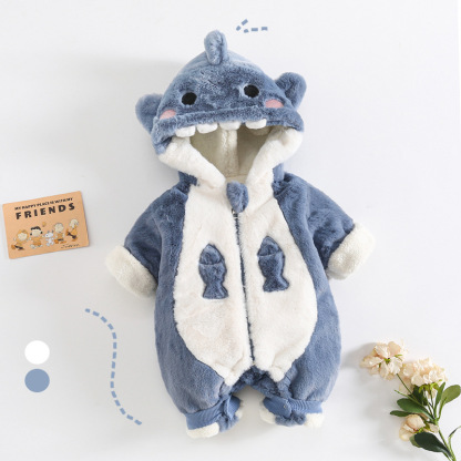Baby Padded Blue Monster Romper