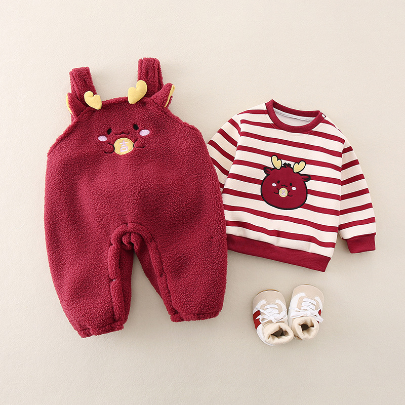 2pcs Baby Dragon Bottom with Stripe Top Set