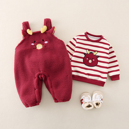 2pcs Baby Dragon Bottom with Stripe Top Set