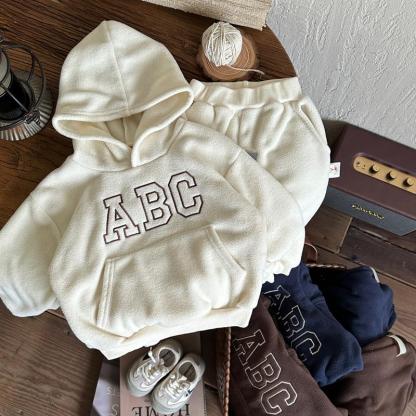 2pcs Baby Sports Padded Sweatshirt and Pant Set