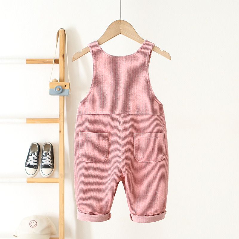 Baby Corduroy Heart Embroidered Overall