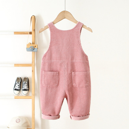 Baby Corduroy Heart Embroidered Overall