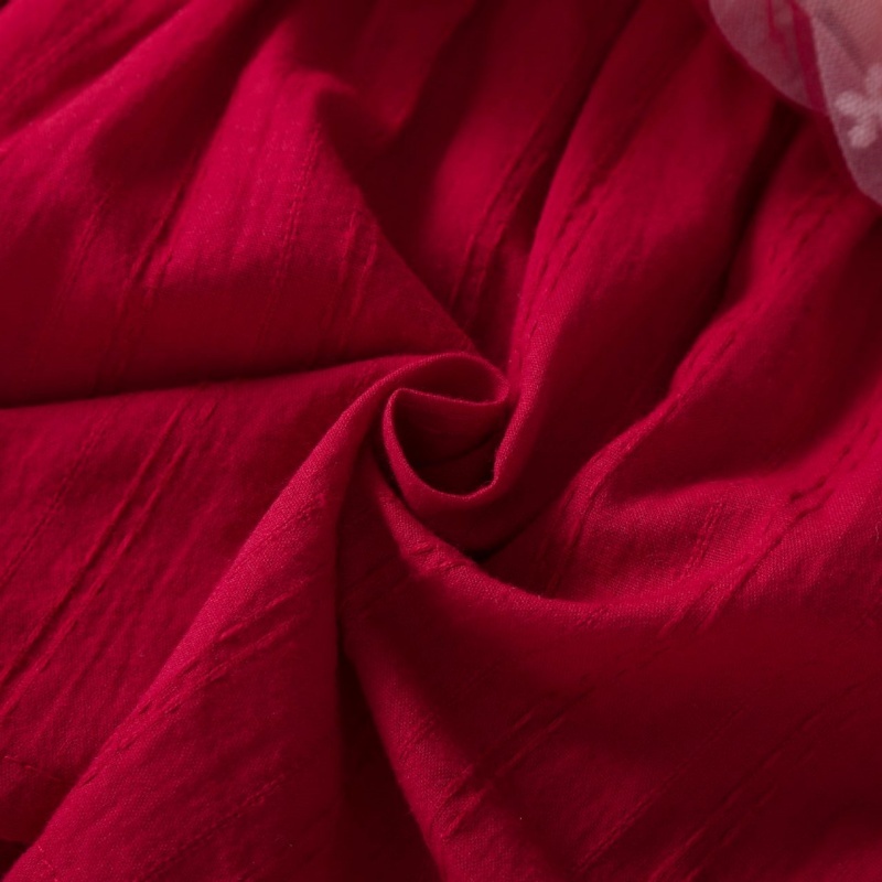 2pcs Baby Girl Long Sleeve Burgundy Bow Wings Dress with Hat