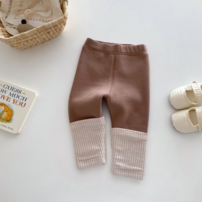 Baby Girl Colour Blocking Stacked Design Padded Winter Bottoms Pants