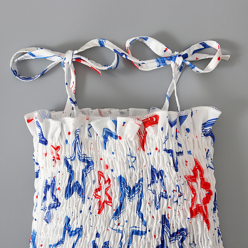 Baby Girl Independence Day Strappy Print Dress