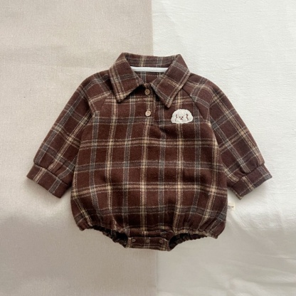 Baby Boy Plaid Long Sleeve Bodysuit 