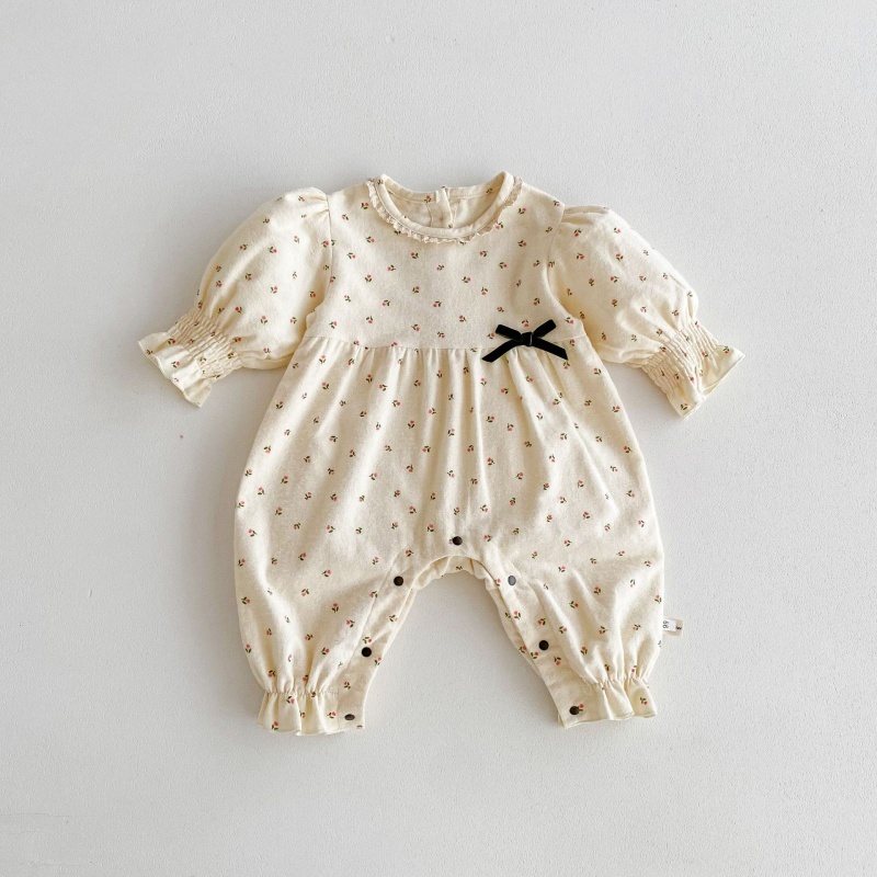 Baby Girl Small Crushed Flower Romper