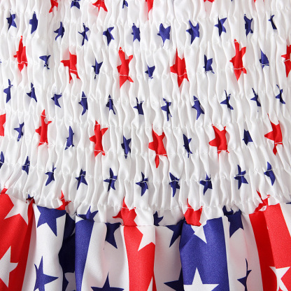 Baby Girl Independence Day Strappy Ensign Print Dress