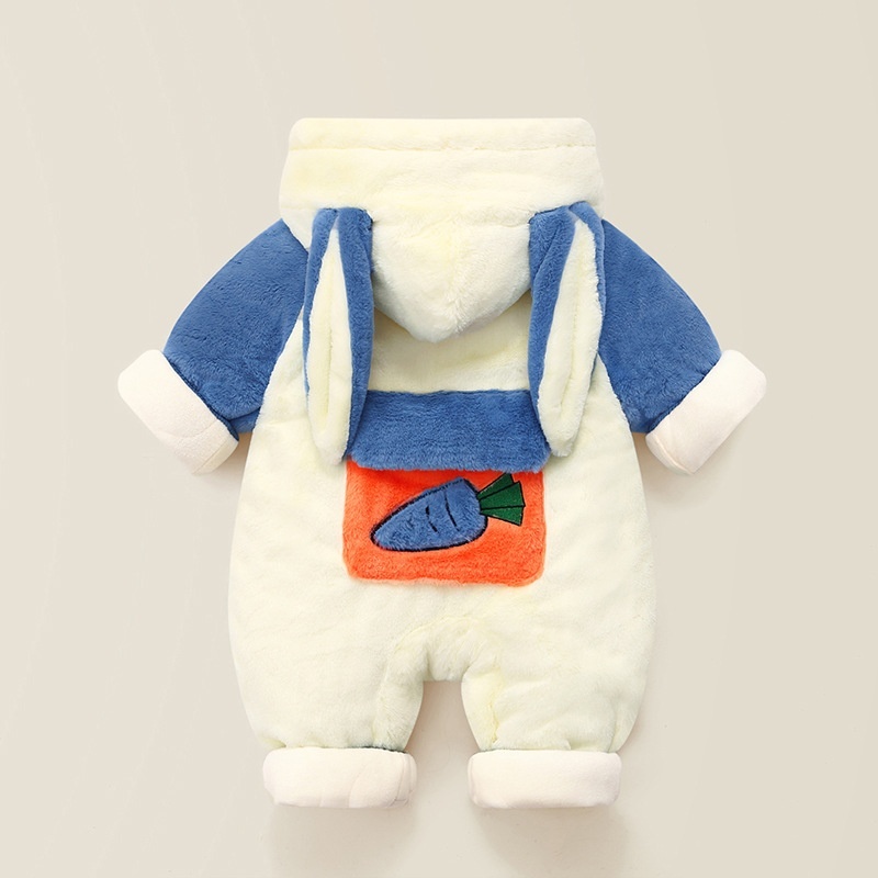 Baby Girl Thickened Carrot Rabbit Ears Romper