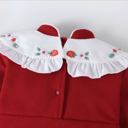 Baby Girl Chinese Style Bunny Strawberry Romper with Hat 