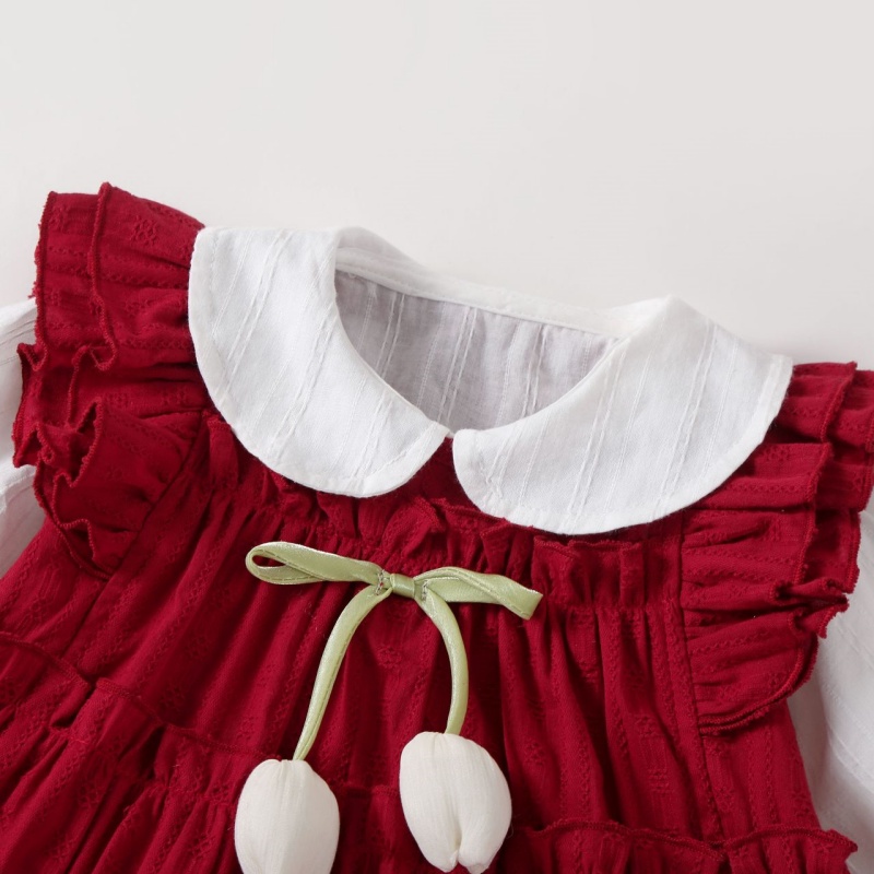 2pcs Baby Girl Long Sleeve Tulip Dress with Hat