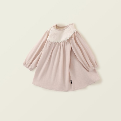 Baby Girl Bow Embroidery Long Sleeve Dress