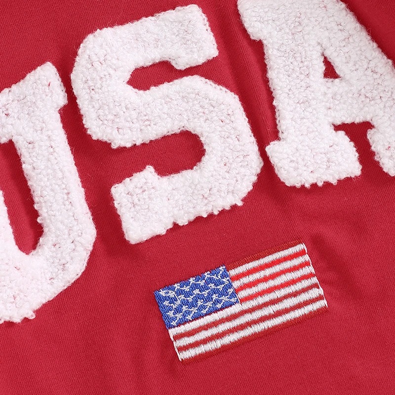 Baby Boys Embroidered American Flag Short Sleeve Bodysuit