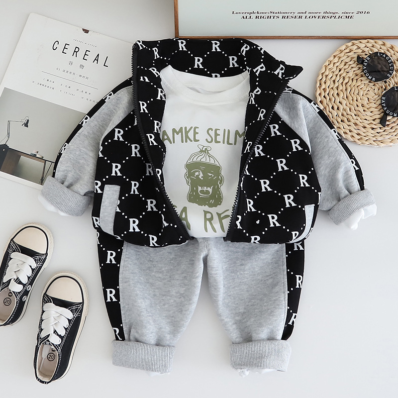 3pcs Baby Boy Long Sleeve Colour Blocking Casual Set