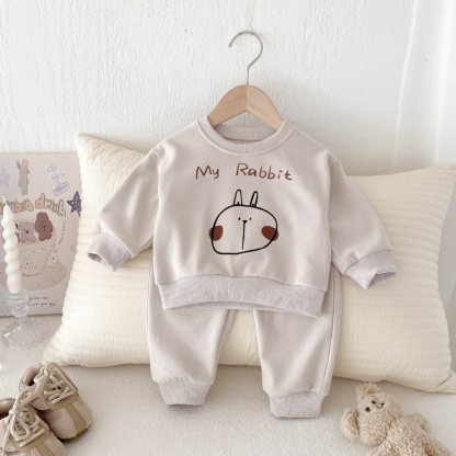 2pcs Baby Girl Alphabet Cute Rabbit Set