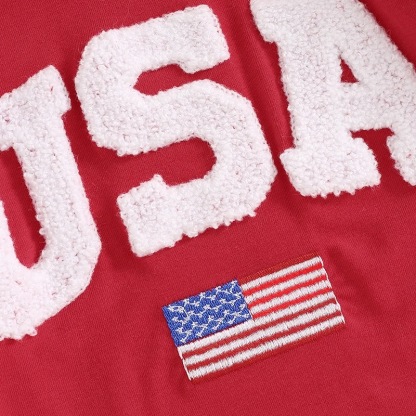 Baby Boys Embroidered American Flag Short Sleeve Bodysuit