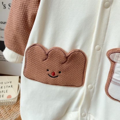 Baby Girl/Boy Cute Cartoon Bread Long Sleeve Romper