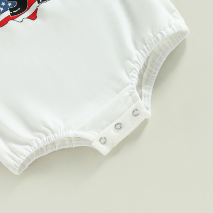 Baby Boy/Girl American USA Print Short Sleeve Bodysuit
