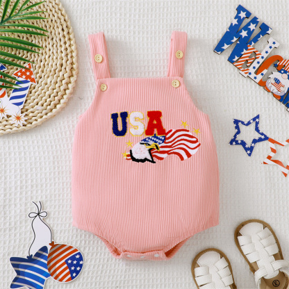 Baby Girl/Boy Independence Day Alphabet USA Bodysuit