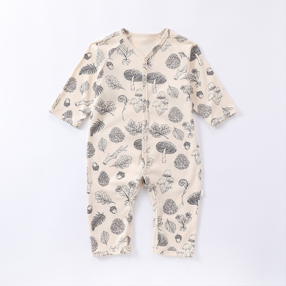 Baby Boy/Girl Cute Sun Coloured Stone Mushroom Long Sleeve Romper
