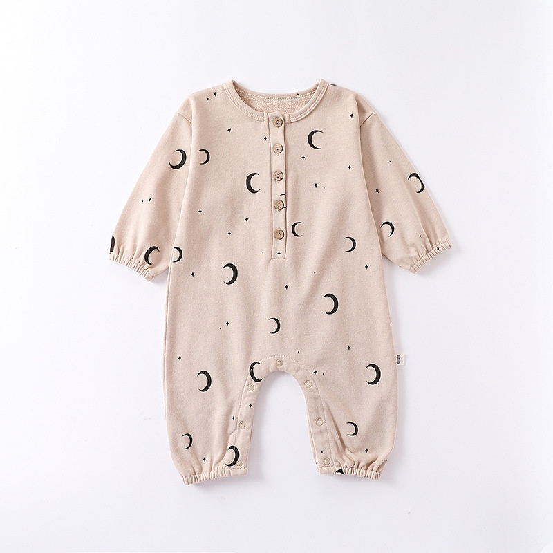 Baby Boy/Girl Cute Pine Tree Moon Long Sleeve Romper