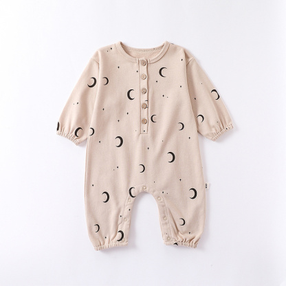 Baby Boy/Girl Cute Pine Tree Moon Long Sleeve Romper