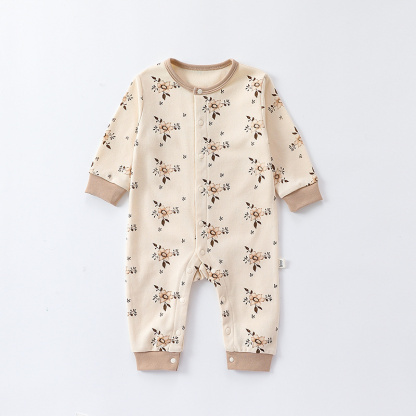 Baby Boy/Girl Flower Plants Long Sleeve Romper
