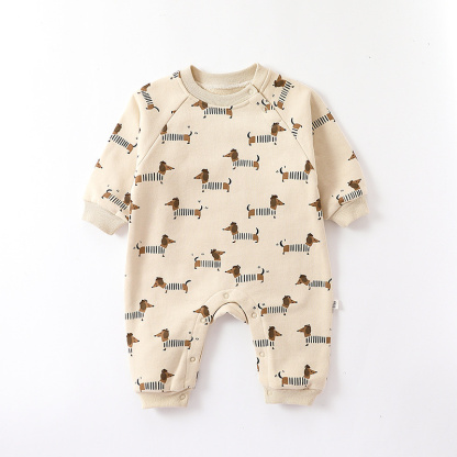 Baby Boy/Girl Cute Animal Puppy Moon Long Sleeve Romper