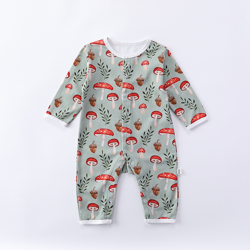 Baby Boy Cute Fluff Bear Graphic Pocket Long Sleeve Romper-kissminis