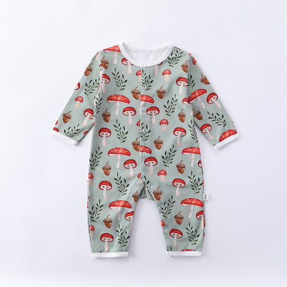 Baby Boy/Girl Mushroom Squirrelland Long Sleeve Romper
