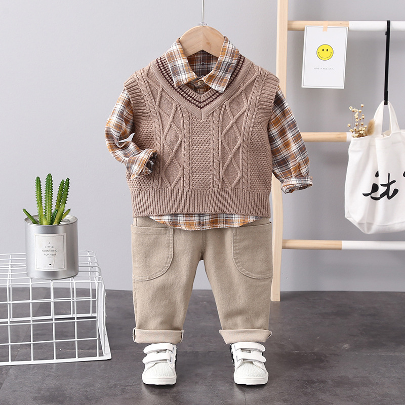 Baby Sweater Vest Three Piece Set