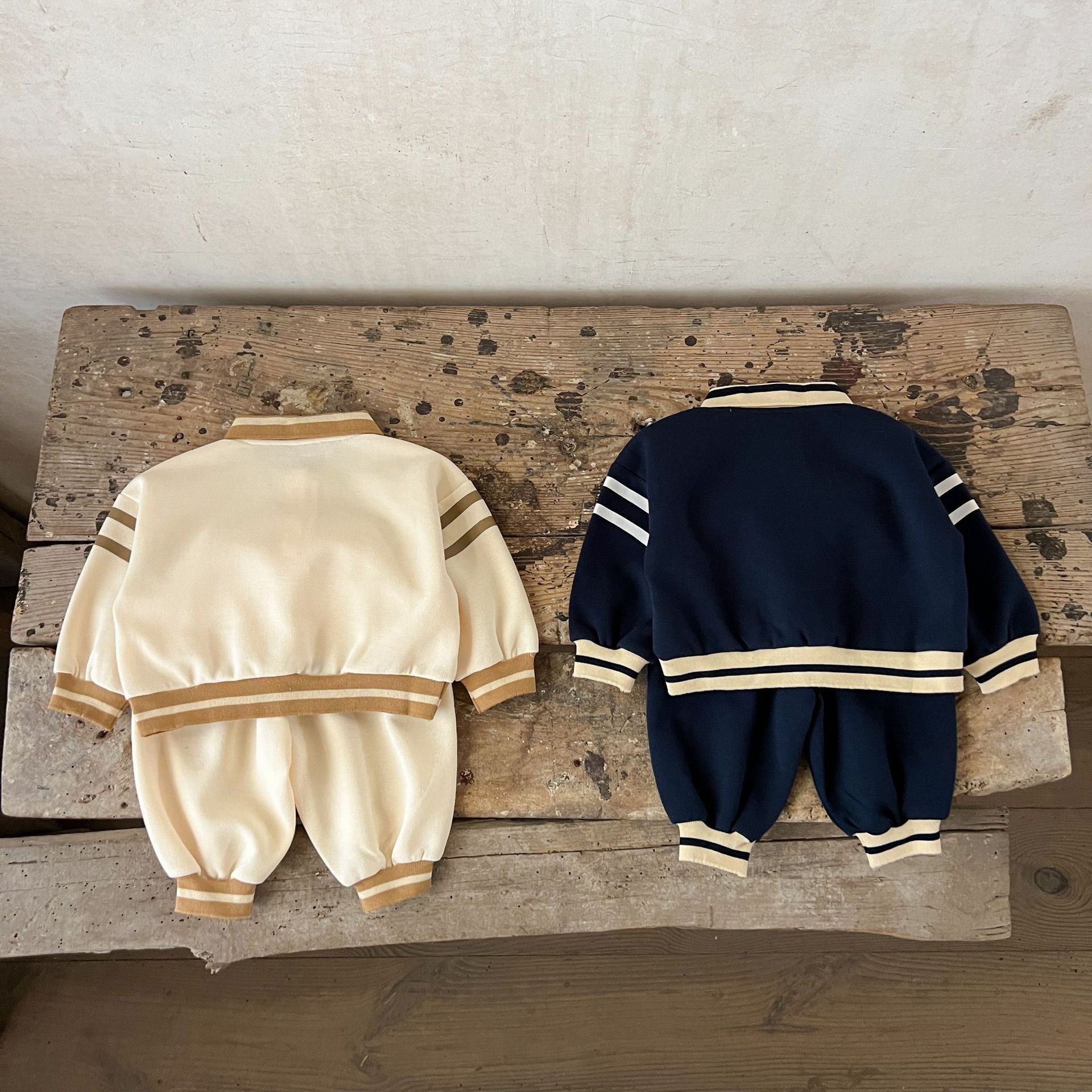 2pcs Baby Lapel Top and Loose Trousers Set