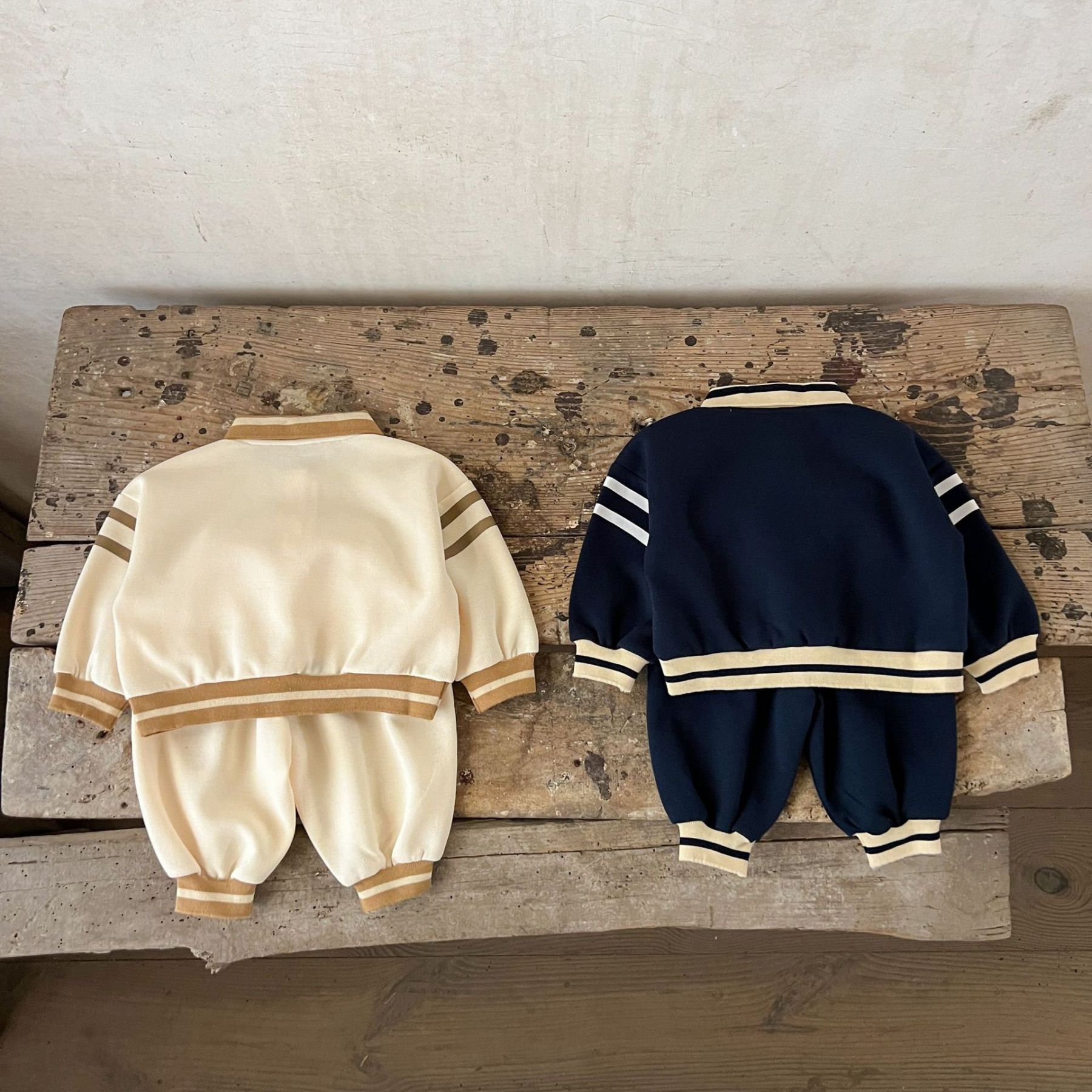 2pcs Baby Lapel Top and Loose Trousers Set