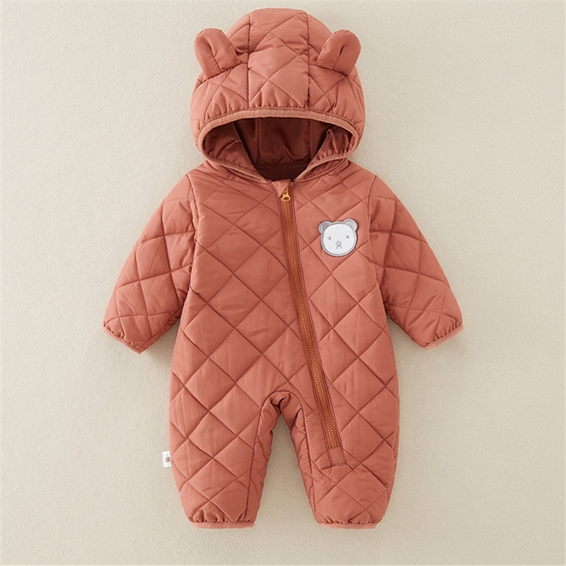 Baby Boy/Girl Cute Bear Thickened Hooded Romper