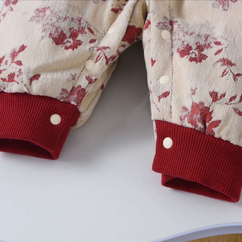 Baby Girl Chinese Style Flower Romper with Hat