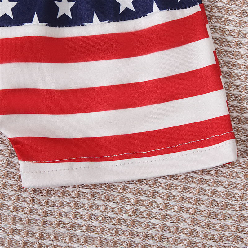 2pcs Baby Boy American Independence Day Red T-shirt with Pant Set