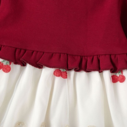 Baby Girl Long Sleeve Strawberry Dress with Hat