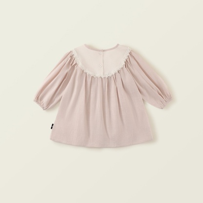 Baby Girl Bow Embroidery Long Sleeve Dress