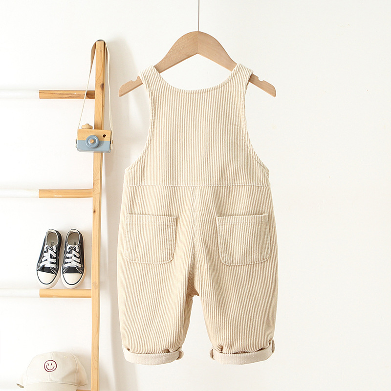 Baby Corduroy Heart Embroidered Overall