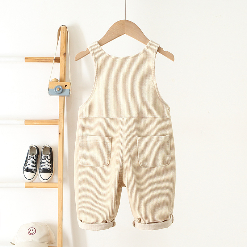 Baby Corduroy Heart Embroidered Overall